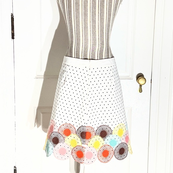 Boden White A-Line Skirt with Colorful Floral Accents - Picture 7 of 10
